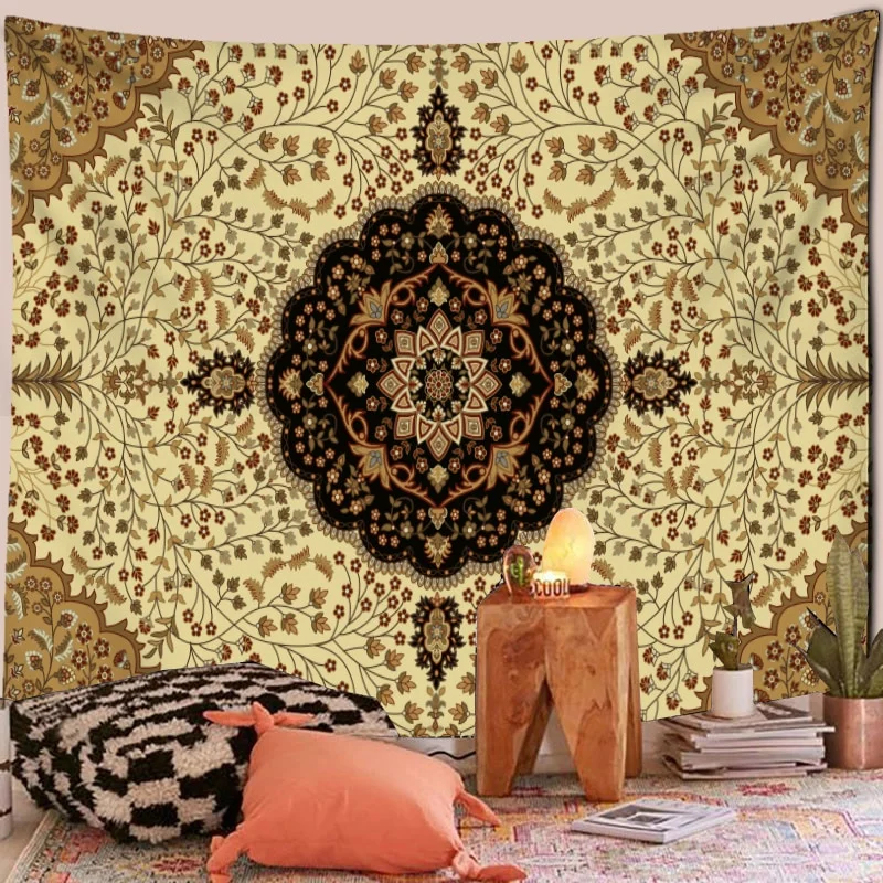 Nigikala Mandala Tapestry Wall Hanging Boho Decor Wall Cloth Tapestries Psychedelic Hippie Night Moon Tapestry Mandala Wall Carpet