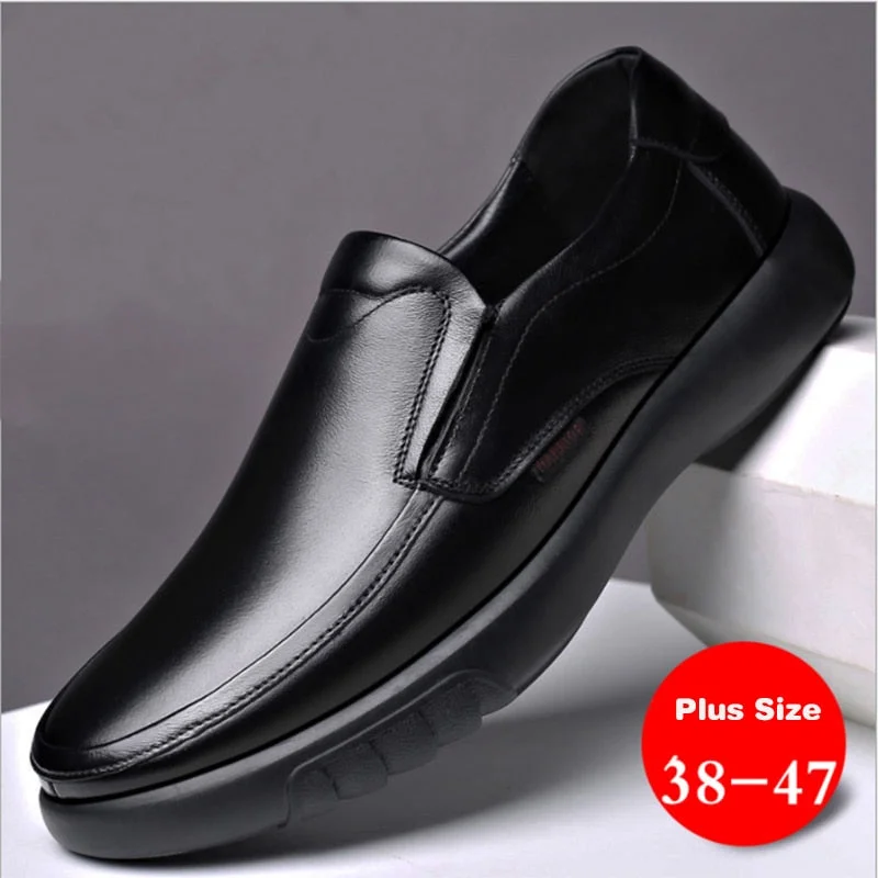 WOTTE Luxury Men's Casual Shoes Slip-on Male Loafers Shoes Summer With Holes Business Leather Shoes Men Large Size 38-47