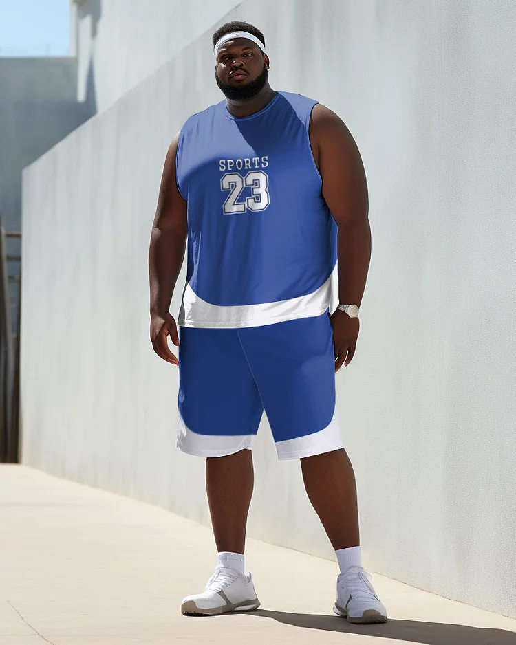Men's Plus Size Sports 23 Tank Top Athletic Two Piece Suit