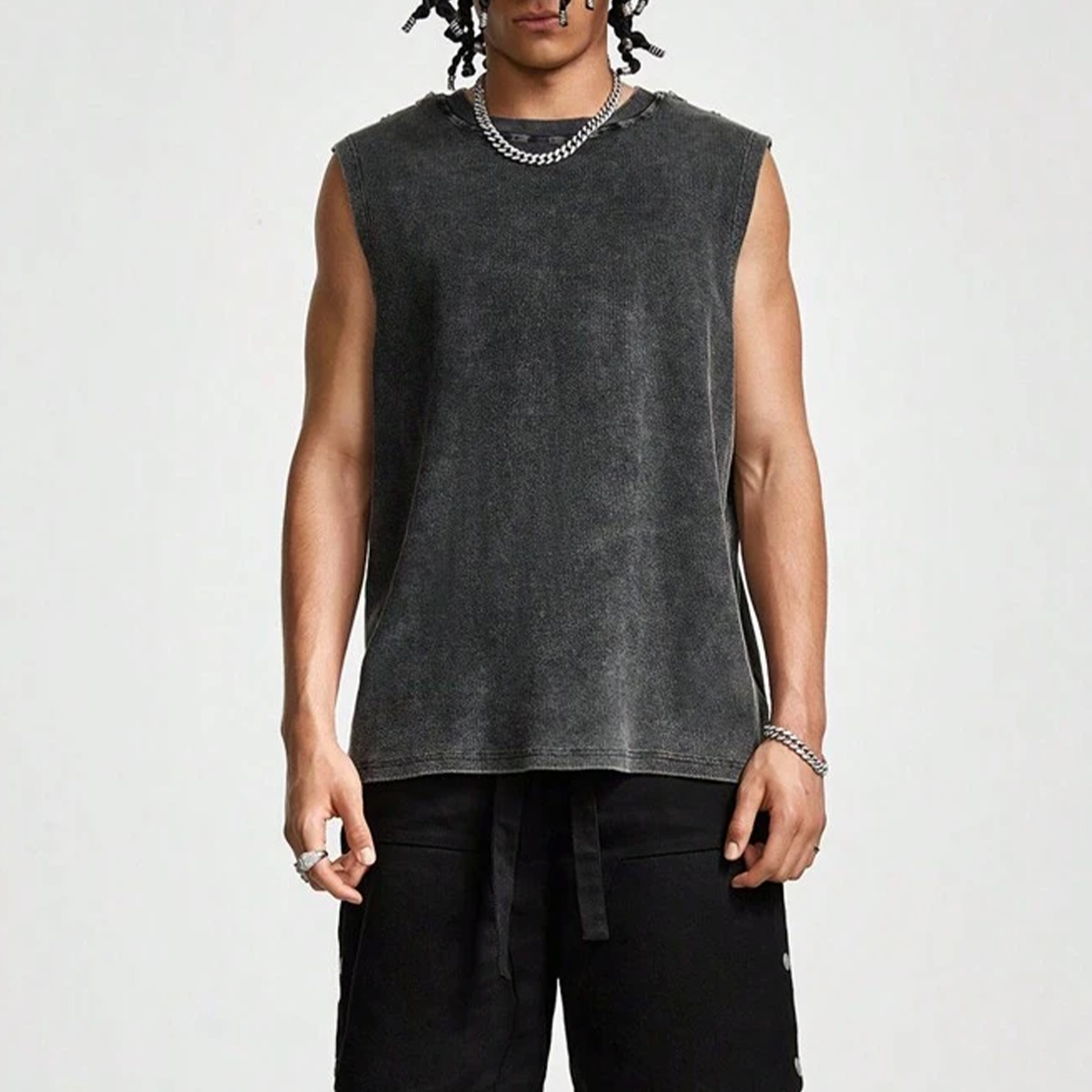 Casual Batik Anime Print Fitness Vest