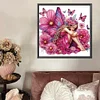 Rosa Schmetterling Mädchen - speziell geformtes Diamond Painting - 30*30cm