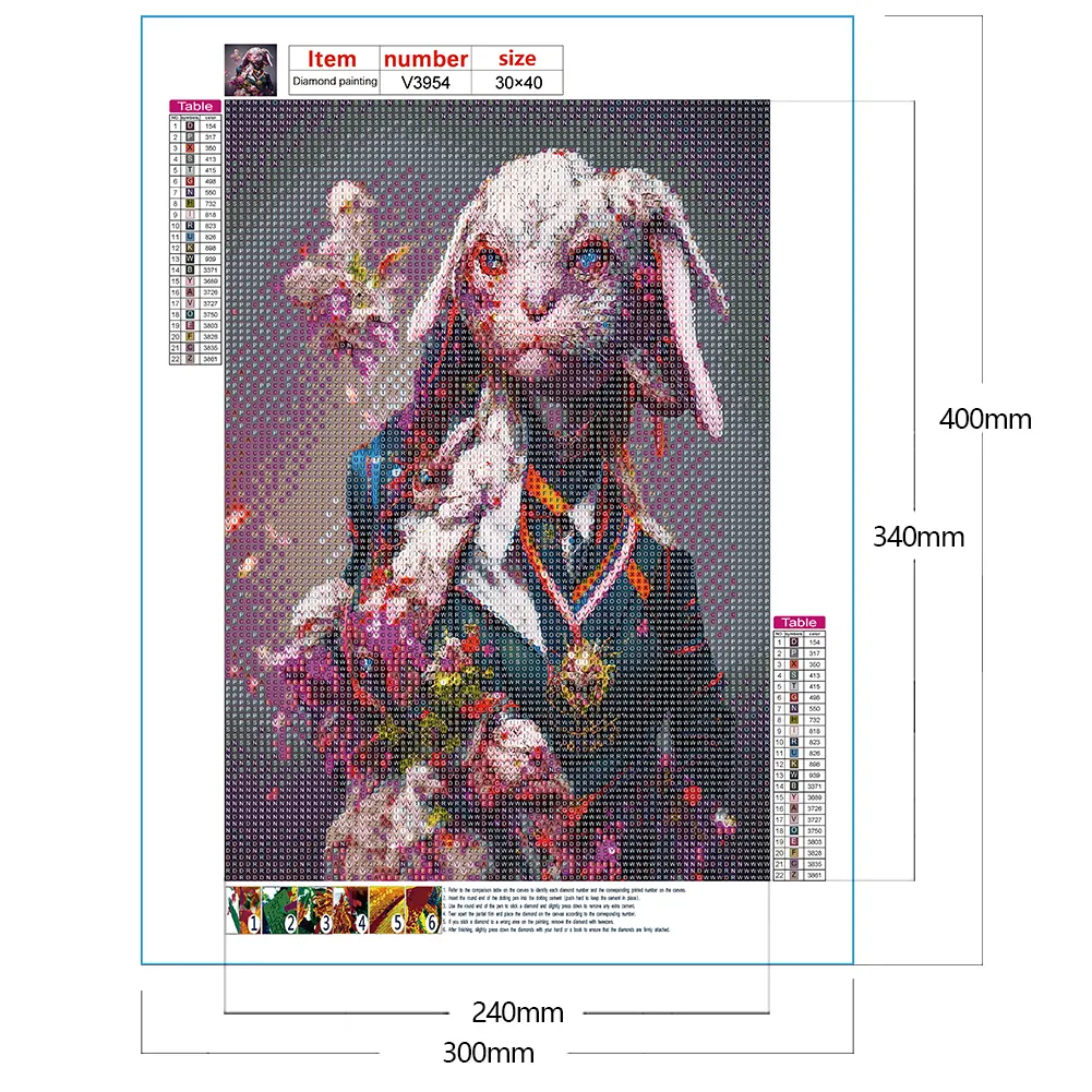 Full Round Diamond Painting 30*40cm - Captain Rabbit
