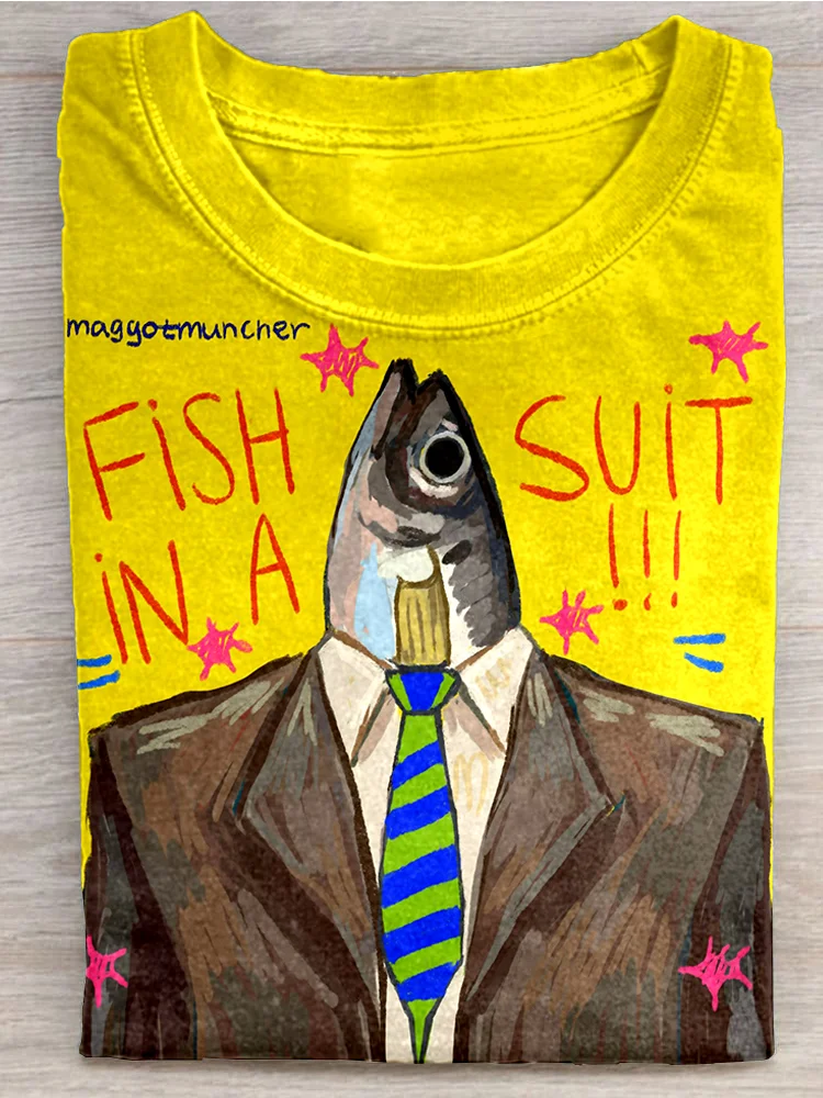Eagerlys  Fish Suit T-shirt Eagerlys