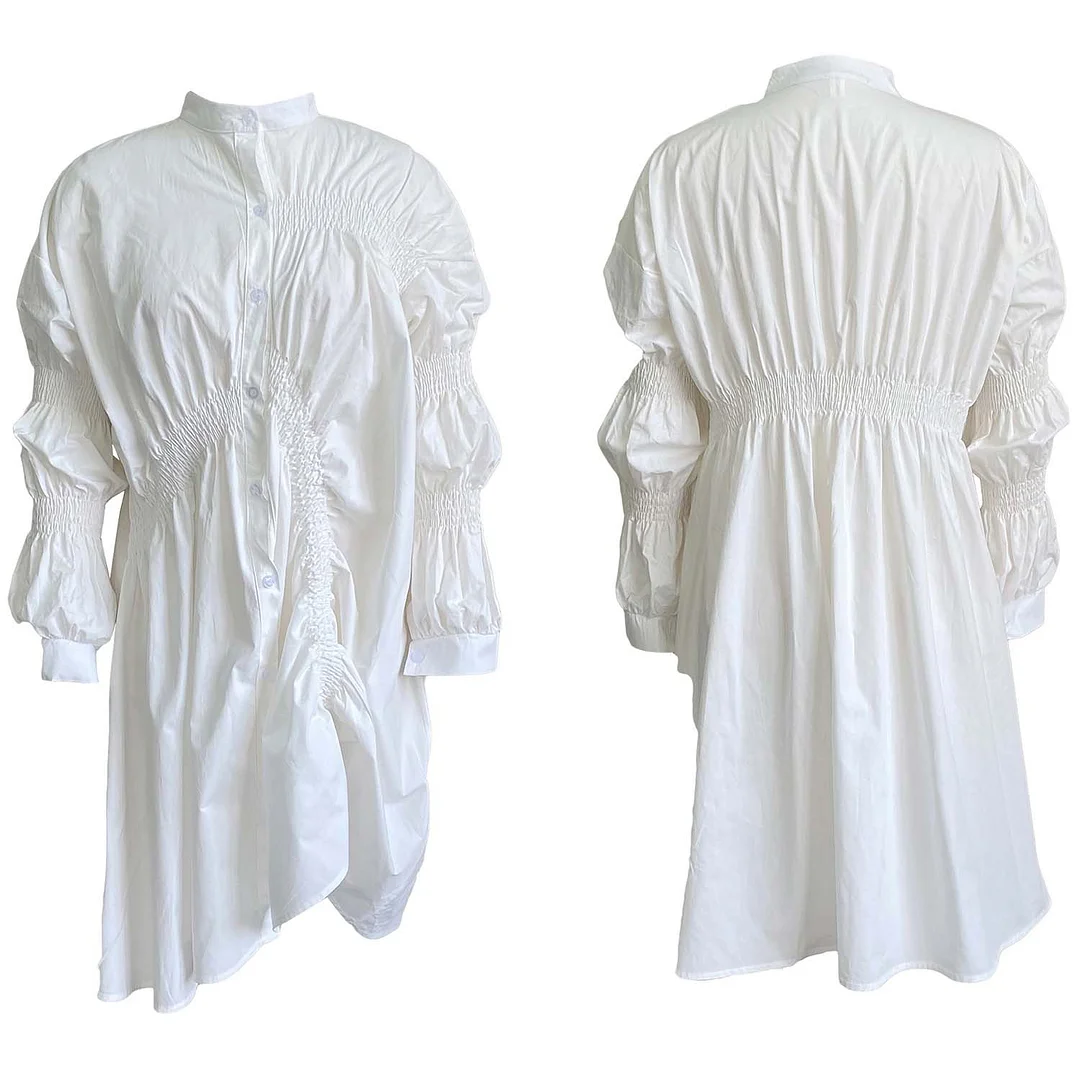 Sexy Cotton Pleated Loose Plus Size Dress