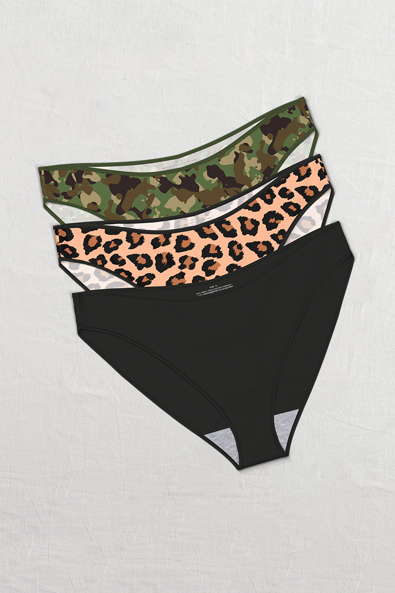 Plus Size Camo Print No Show Panty