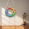 (US Only)Acrylic 2D Flat DIY Easter Egg Wreath Hanging Diamond Art Kits Wall Door Decor