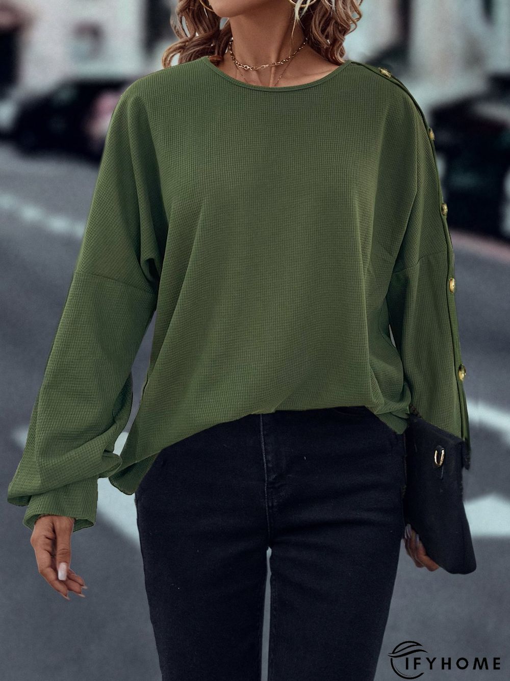 Casual Crew Neck Loose Sweatshirt | IFYHOME