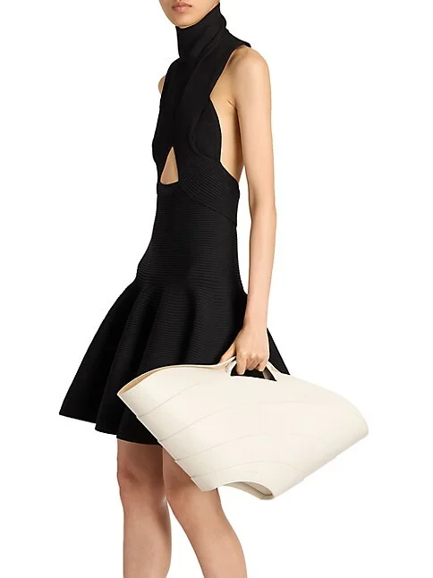 Ala&iuml;a Medium Khaima Leather Tote bag