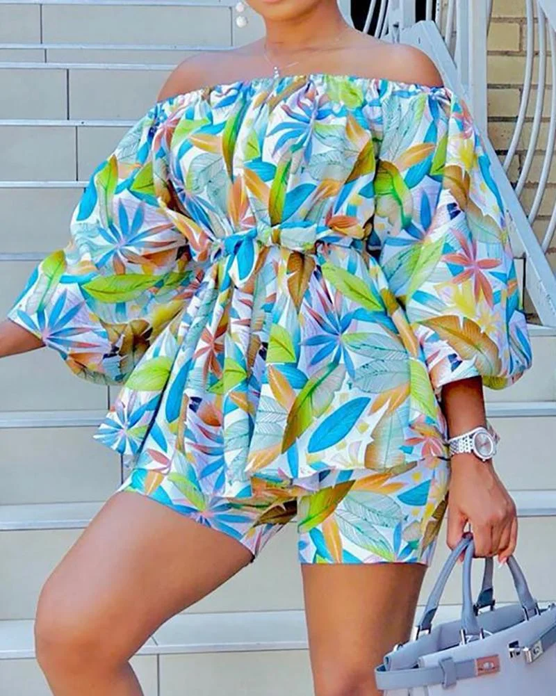 Strapless Floral Two Piece Set