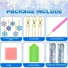 12pcs 2D Flat DIY Diamond Painting Keychain Double Sided Keyrings (Snowflakes)