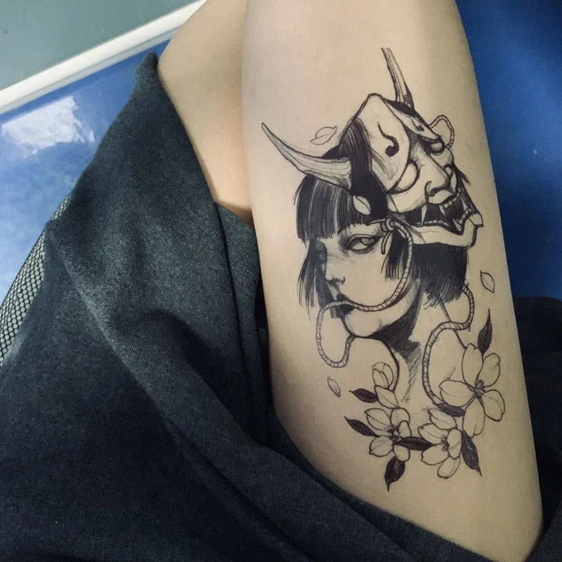 Anime Tattoo Sticker Waterproof for Men Women Body Art Personality Cool Butterfly Fake Tattoo Arm Thigh Pattern Temporary Tattoo