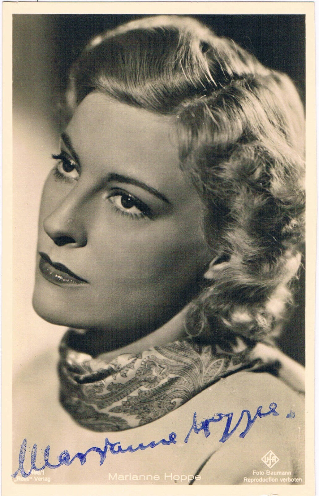 Marianne Hoppe 1909-2002 signed postcard Photo Poster painting 3.5x5.5