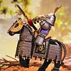 Medieval Jin Dynasty Heavy Armored Ironclad Cavalry Soldiers, Warhorses, Medieval Armored Warriors, Building Block Minifigures, Assembled Toys