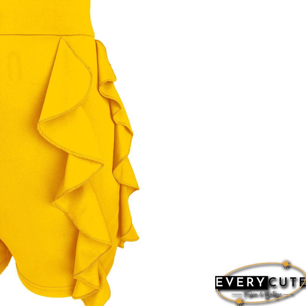 Fashion Sexy Halter Neck Wooden Ear Jumpsuit