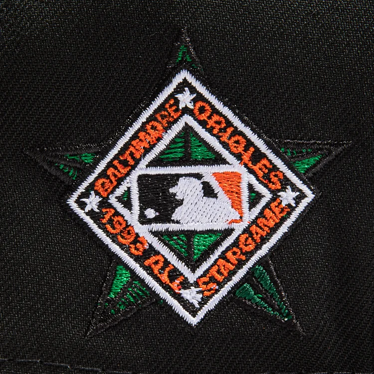 New Era 59FIFTY Baltimore Orioles 1993 All Star Game Patch Pink UV Hat - Black Black / 7 7/8