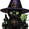 Gothic Witch Hat Night Light Halloween Decorations Colorful Wizard Hat Lamp