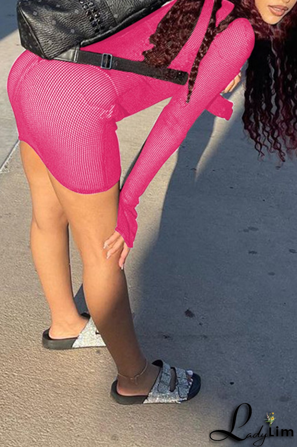 White Sexy Solid Mesh Halter Long Sleeve Three Pieces