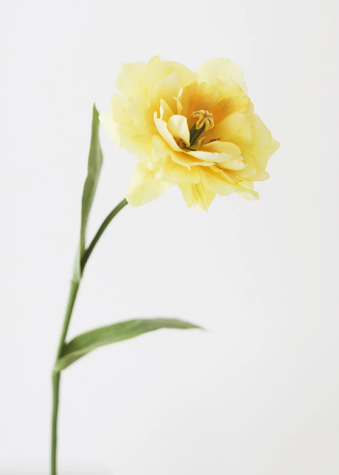 Ruffle Yellow Faux Tulip Flower - 25"