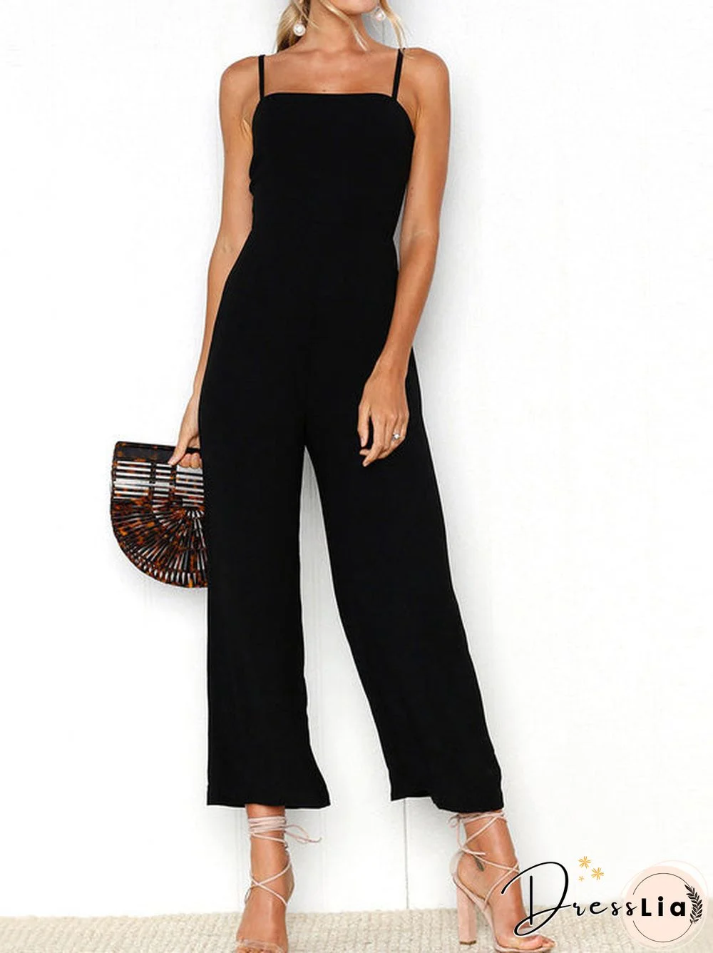 Women'S Jumpsuits Solid Sling Sleeveless Casual Jumpsuit