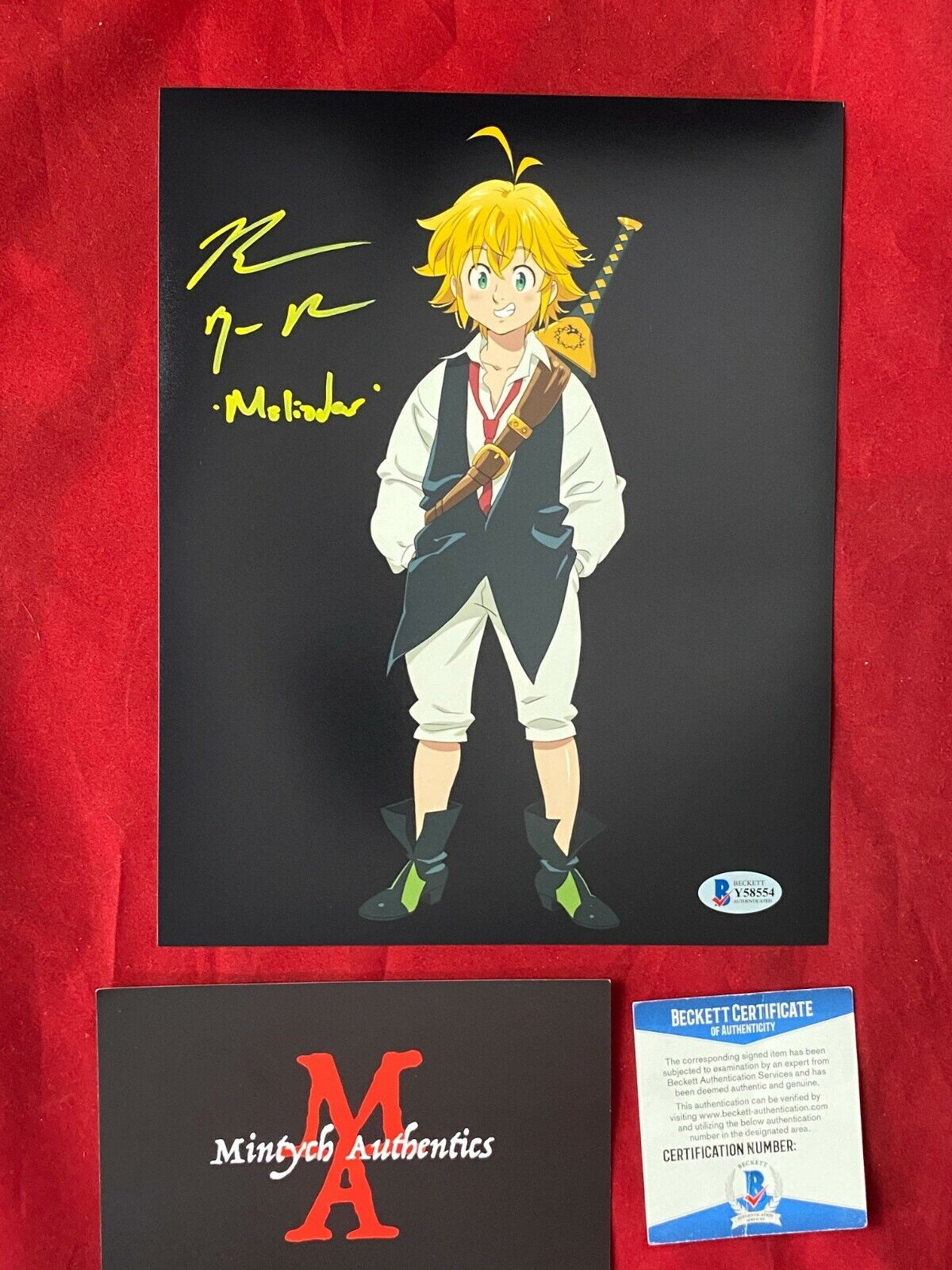 BRYCE PAPENBROOK AUTOGRAPHED SIGNED 8x10 Photo Poster painting! 7 DEADLY SINS! MELIODAS! BECKETT