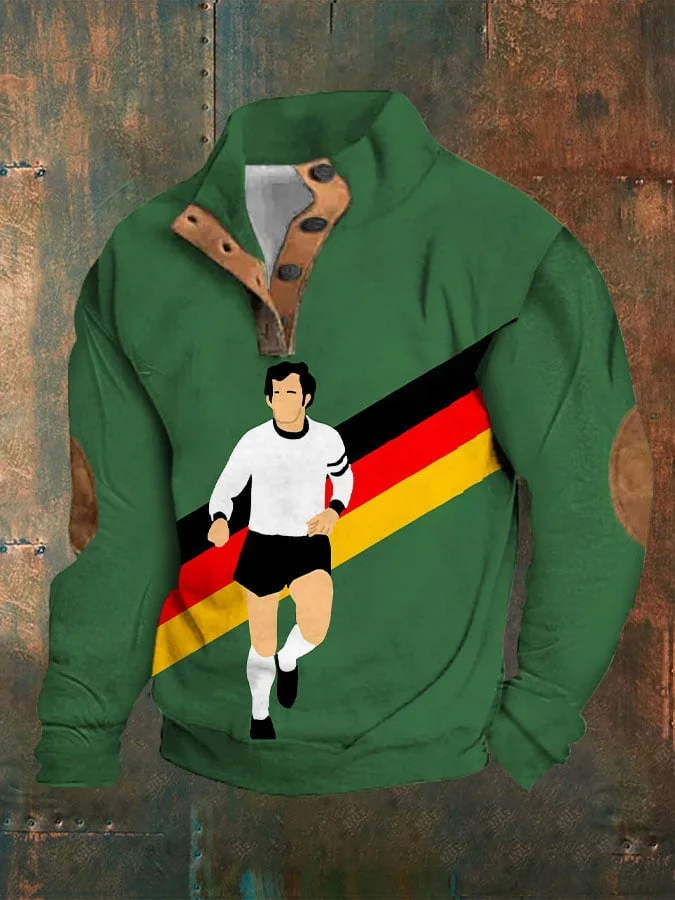 Men's RIP Beckenbauer Print Button Down Pullover