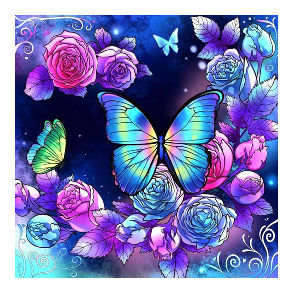 

Butterfly - Crystal Round Drill Diamond Painting - 30*30CM, 501 Original