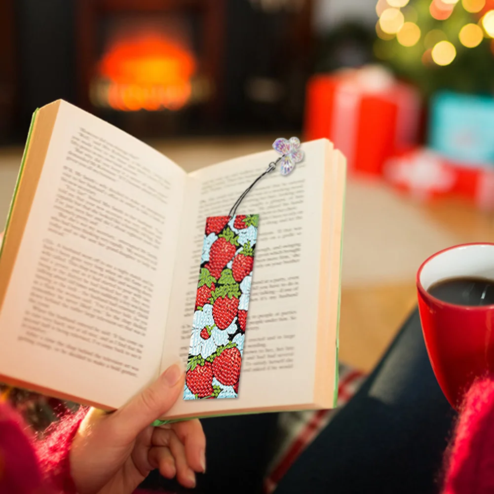 4Pcs Special Shaped Fruit 5D DIY Diamond Painting Book Mark Kit for Beginners