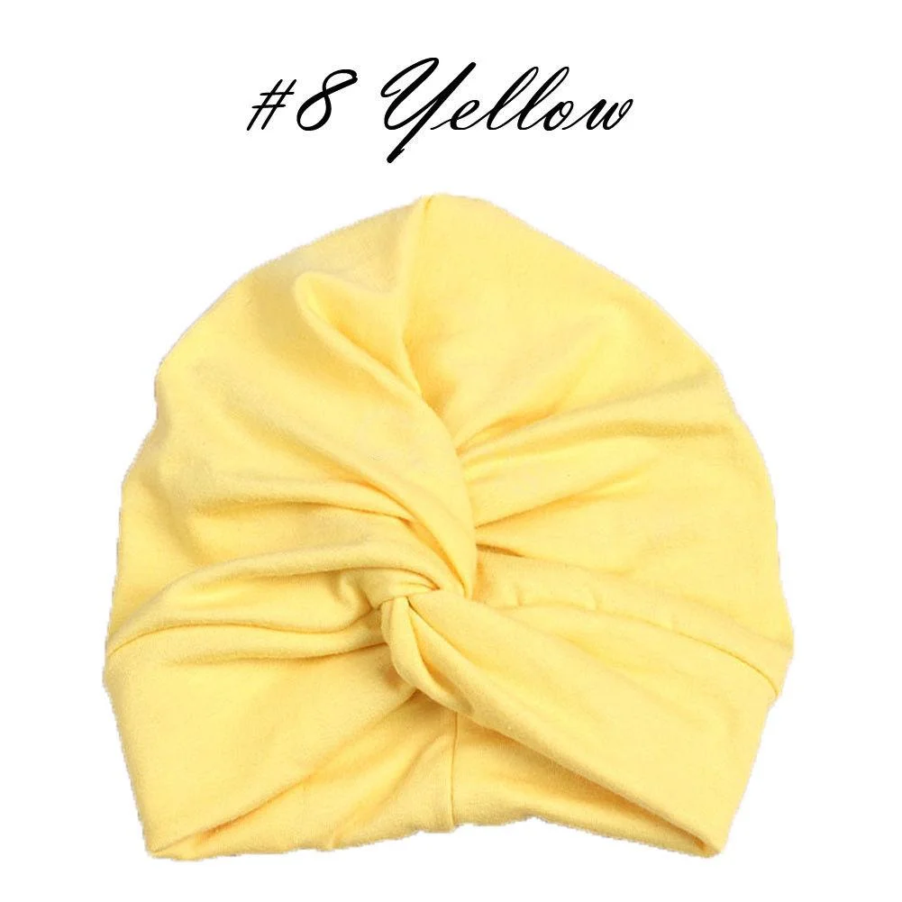 2019 Brand New Newborn Infant Baby Turban Toddler Kids Boy Girl Cotton Blends Hat Lovely Soft Cute Solid Knot Beanies Baby Gifts