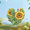 Diamond Painting Love Sunflower Wreath Pendant