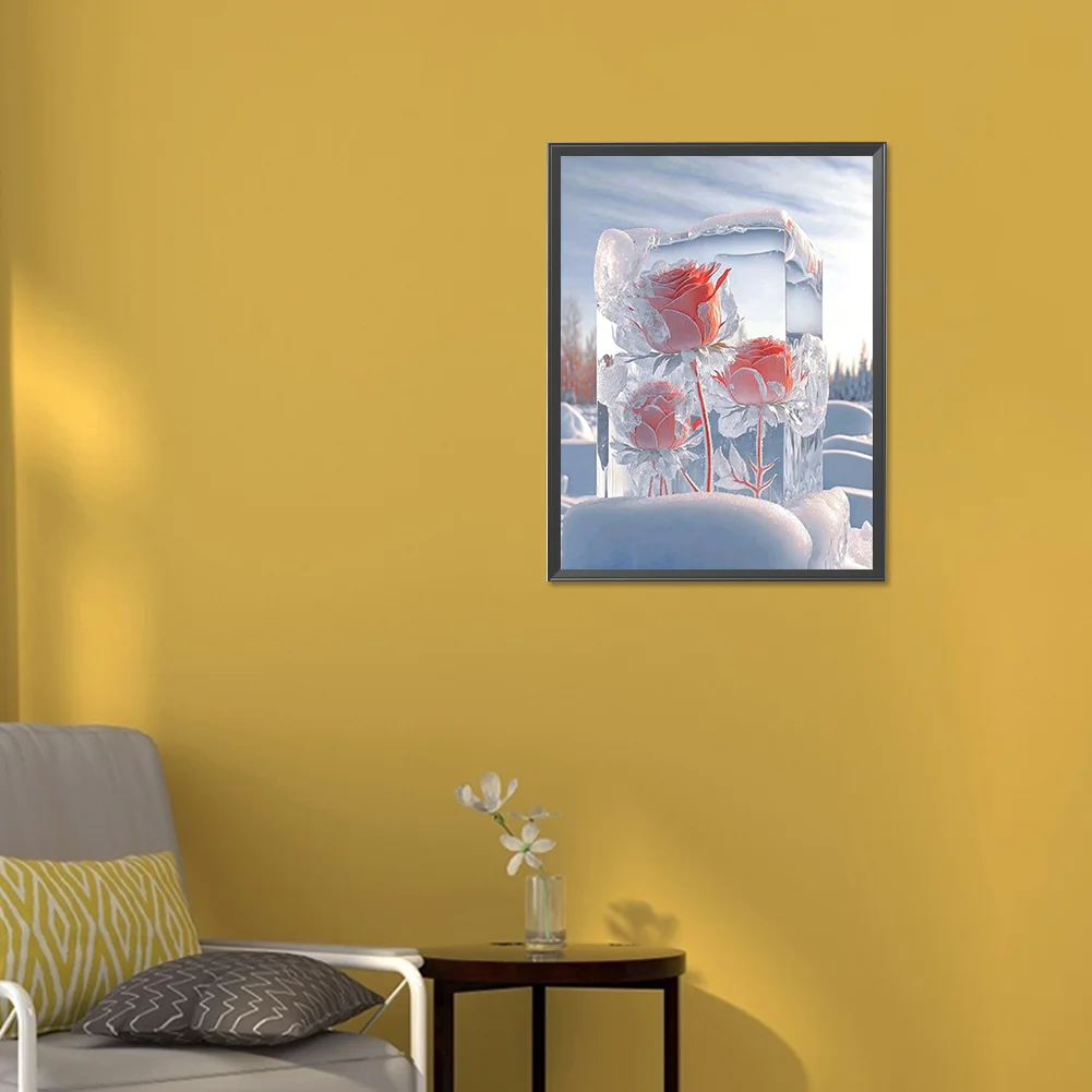 Diamond Painting - Full Round Drill - Ice Cube Rose(Canvas|30*40cm)