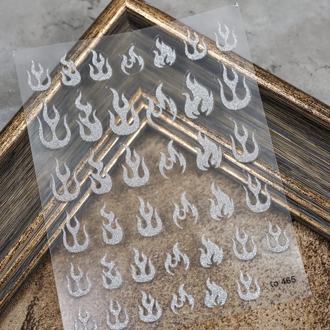 Beautizon Cloud Star Silver Powder Quality 3D Engraved Nail Stickers Nail Art Decorations Nail Decals Design