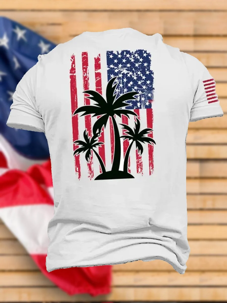 Men's Independence Day Holiday Coco Flag Print T-Shirt