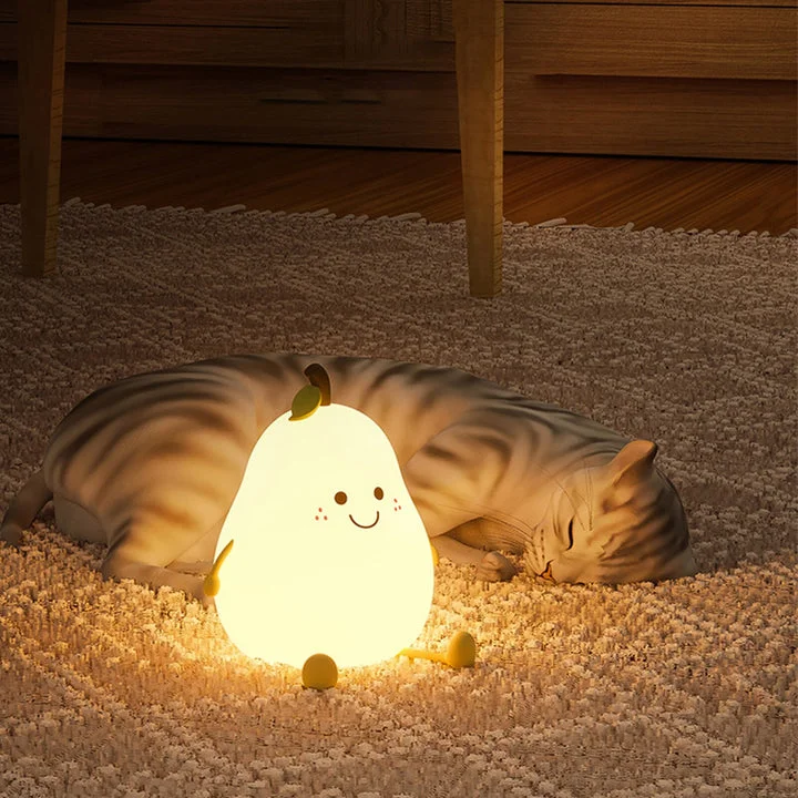 Cute Pear Bedside Touch Night Lamp