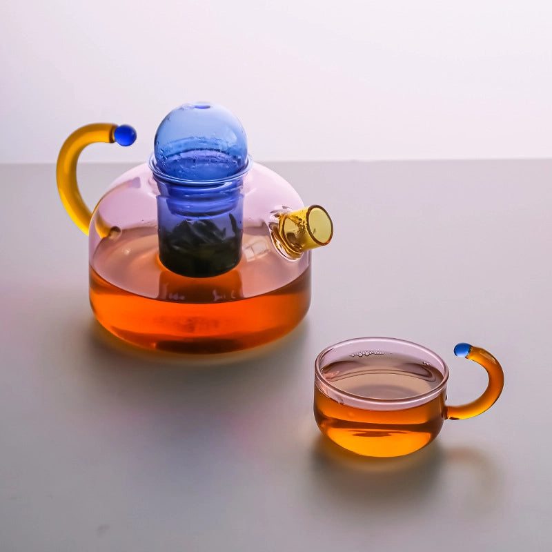 Casual Multicolor Glass Glass Teapot 1 Piece