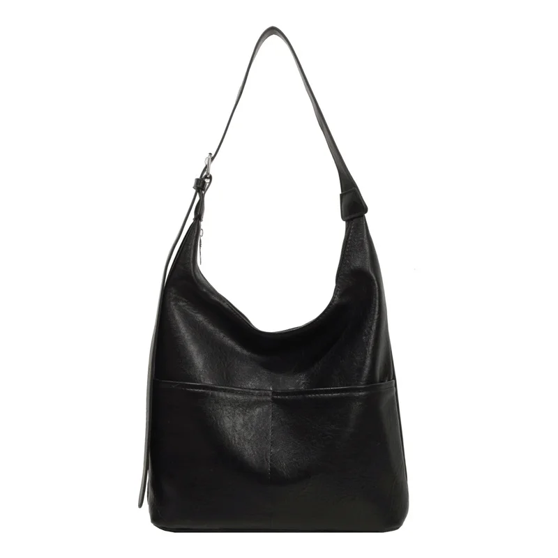 Pongl Pongl Capacity Work One Shoulder Bag Female 2023 New Autumn And Winter Retro Fashion Bucket Bag Casual Joker Cross-Body Bag