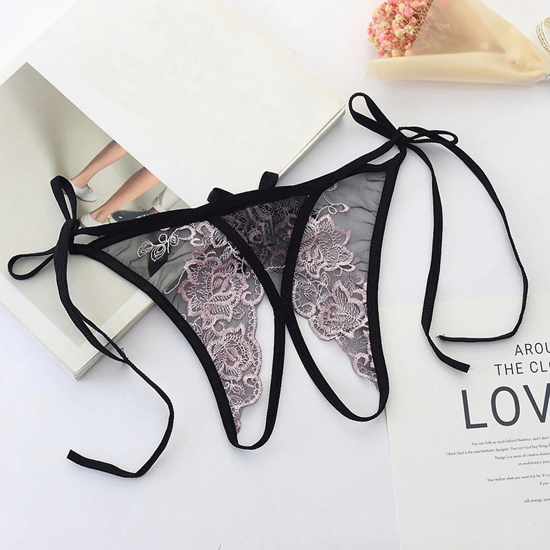 Lace Sexy Panties Women's Low waisted Straps Hollow Crotch Lingerie Sex Underwear Temptation Underpants Ladies Female Sexy Thong