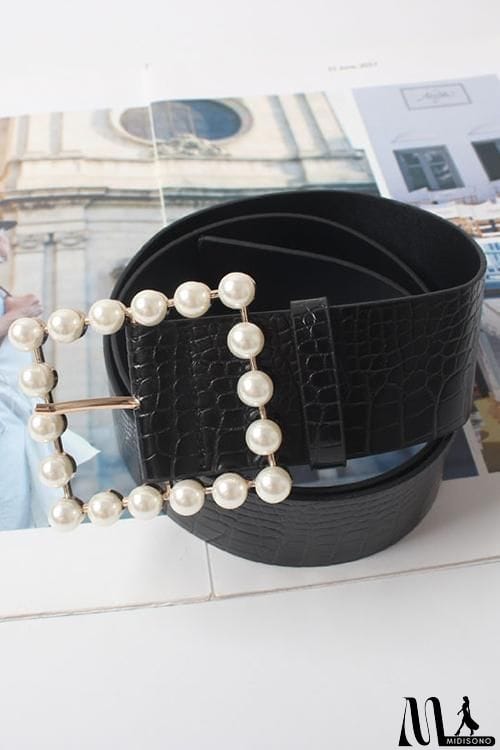 MidiSono - Pearl Wide Leather Belt