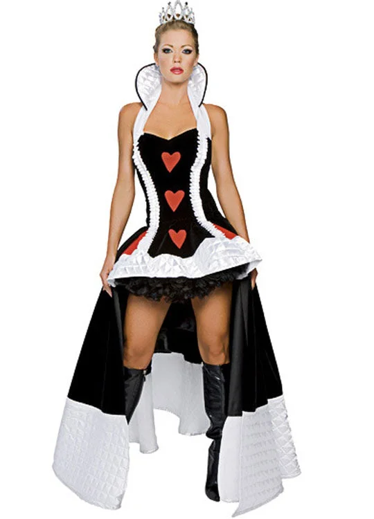 White High Collar Red Heart Halloween Bubble Costume-elleschic