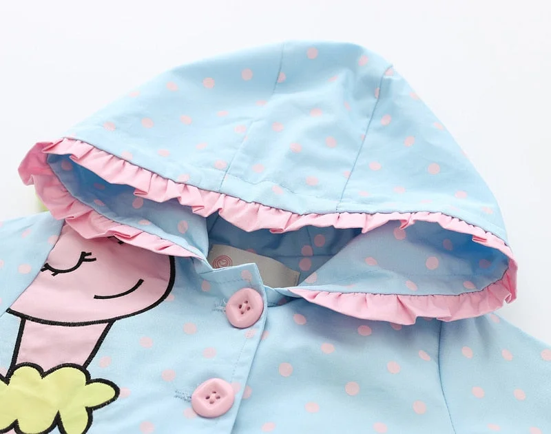 LZH 2022 New Autumn Spring Fashion Kids Windbreaker For Baby Girls Hooded Jacket Children Trench Coat Newborn Clothes 1 2 3 Year