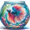 Diamond Painting-DIY Full Round Drill Betta Fish(40*40CM)