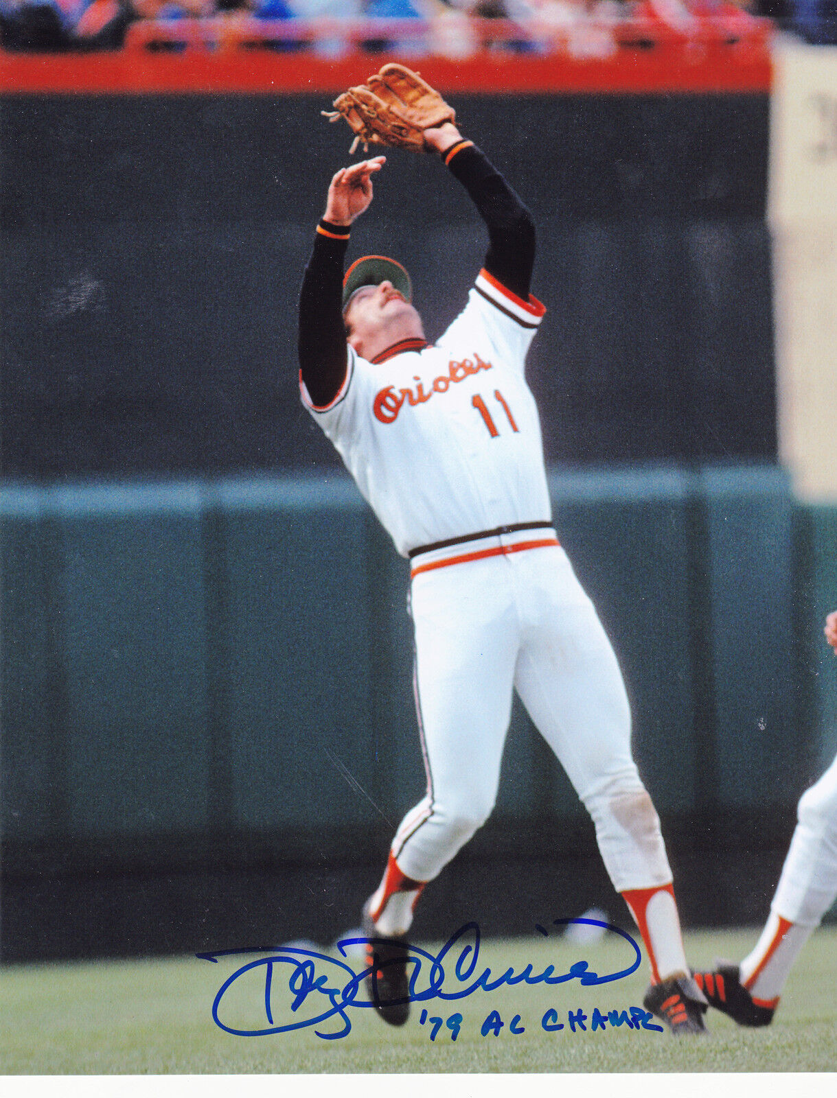 DOUG DECINCES BALTIMORE ORIOLES 1979 AL CHAMPS ACTION SIGNED 8x10