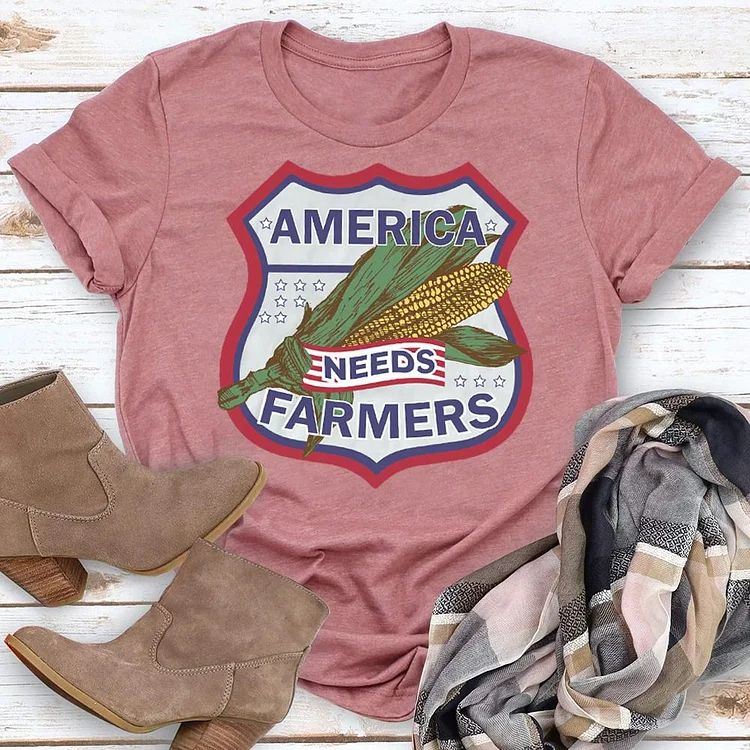 America needs farmers village life Retro Tee -04055