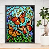 Peinture Sur Verre Papillon Compl&egrave;te Rond Diamant Peinture 30X40CM