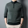 Men's Half Open Collar Zipper Knitwear