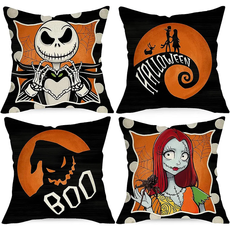 4PCS Holiday Pillow Case Halloween Ghost Pillow Cover 45x45cm (Zombie Bride)