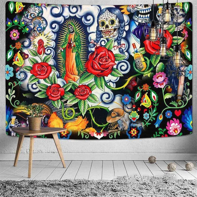 Abstract Red Mushroom Tapestry Wall Hanging Psychedelic Hippie Tapiz Art Background Cloth Mattress Home Decor