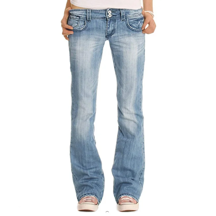 Classic Washed Split Fork Slim Jeans