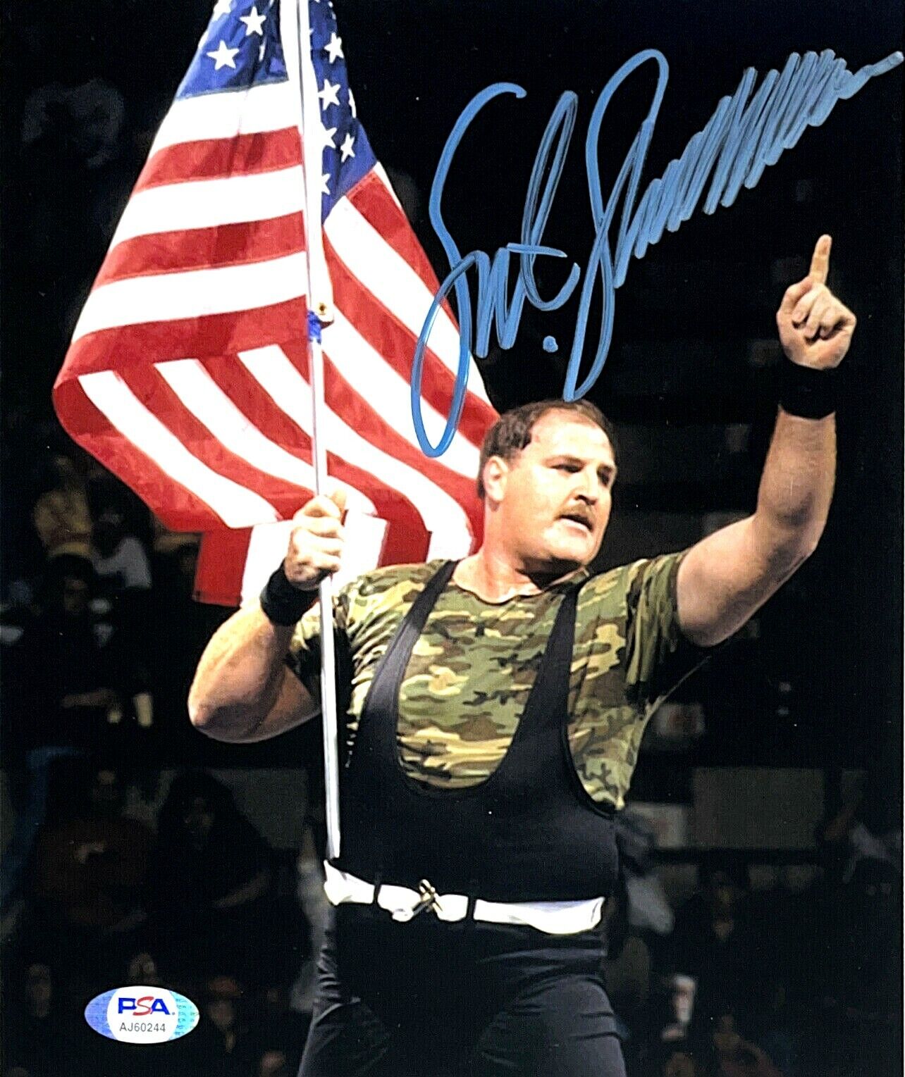 WWE SGT SLAUGHTER HAND SIGNED AUTOGRAPHED 8X10 WRESTLING Photo Poster painting WITH PSA COA 1