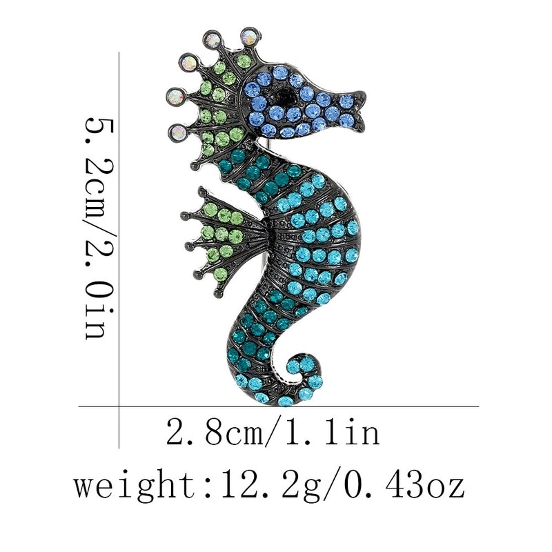 Marine Style IG Style Pin Tortoise Peacock Starfish Alloy Plating Inlay Rhinestones Unisex Brooches