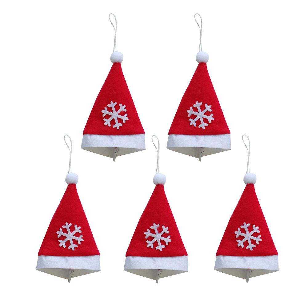 

5pcs Snowflakes Christmas Hat Xmas Tree Ornaments Knife Fork Pouch Holder, 501 Original